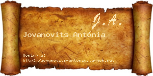 Jovanovits Antónia névjegykártya