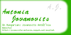 antonia jovanovits business card